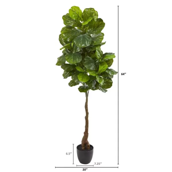Nearly Natural 64 in. Fiddle Leaf Artificial Tree (Real Touch)