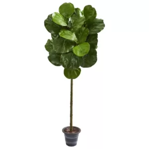 Nearly Natural Indoor 4-Ft. Fiddle Leaf Artificial Tree With Decorative Planter