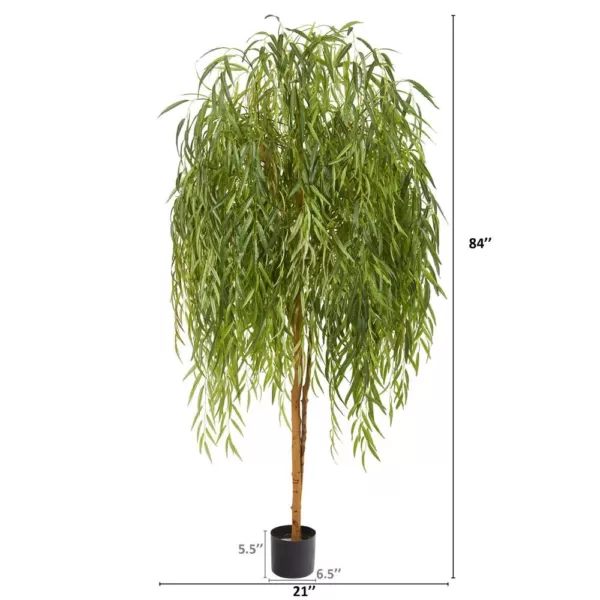 Nearly Natural 7 ft. Willow Artificial Tree