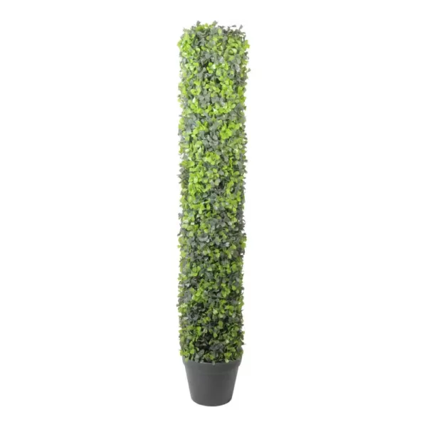 Northlight 37.5 in. Potted Artificial 2-Tone Boxwood Column Topiary Tree