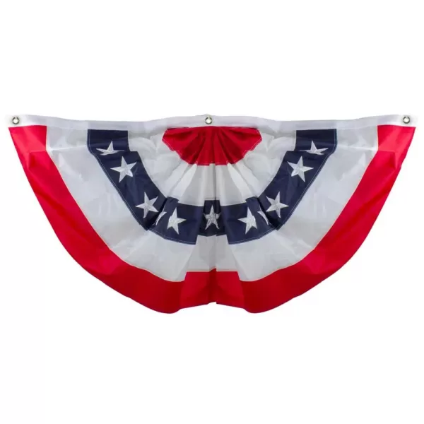 Northlight 48 in. x 24 in. Red White and Blue USA Pleated American Bunting Flag