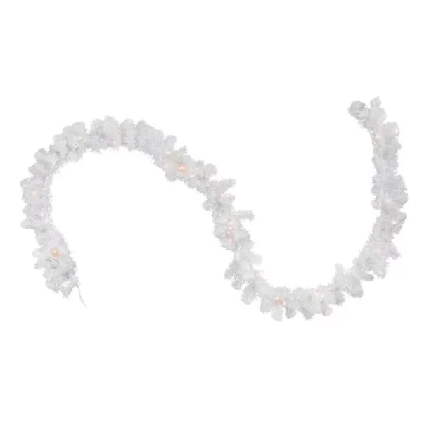 Northlight 9 ft. x 8 in. Pre-Lit Snow White Artificial Christmas Garland with Clear Lights