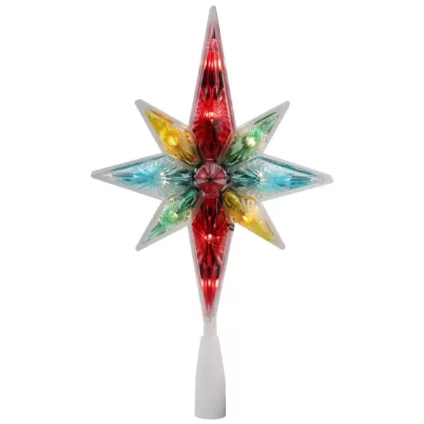 Northlight 10.75 in. Multi-Color Faceted Star of Bethlehem Christmas Tree Topper - Clear Lights