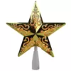 Northlight 8.5 in. Gold Star Cut-Out Design Christmas Tree Topper - Clear Lights
