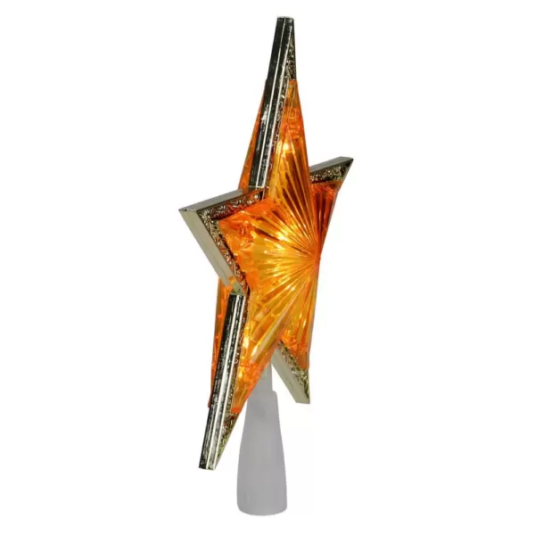 Northlight 9 in. Gold and Amber Crystal 5 Point Star Christmas Tree Topper