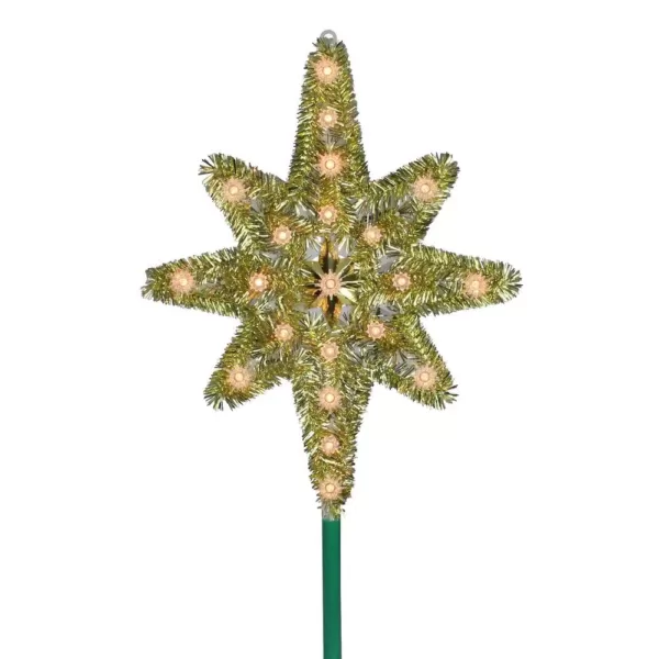 Northlight 21 in. Gold Tinsel Star of Bethlehem Christmas Tree Topper in Clear Lights
