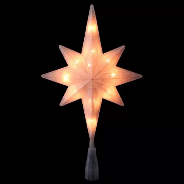 Northlight Frosted Bethlehem Star with Gold Scrolling Christmas Tree Topper in Clear Lights
