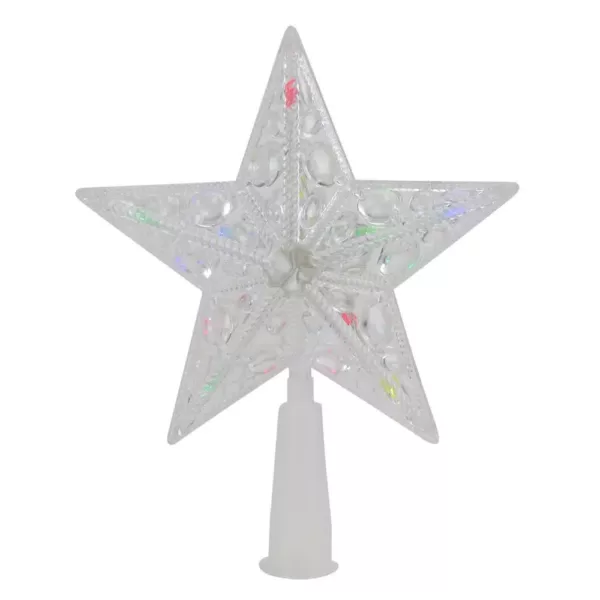 Northlight 6 in. Clear Crystal Jeweled Star LED Christmas Tree Topper in Multi-Lights