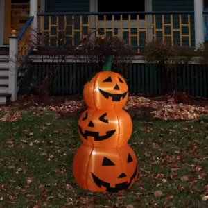 Northlight 3.5 ft. Inflatable Lighted Pumpkin Trio Halloween Outdoor Decoration