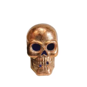 Northlight 14 in. LED Copper Metallic Day of the Dead Skull