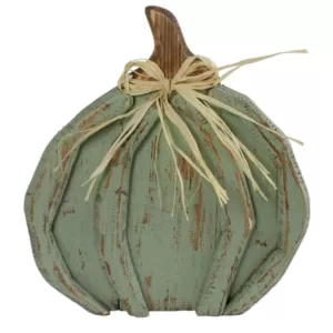 Northlight 11.75 in. Blue Distressed Halloween Pumpkin Table Top Decoration