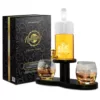 NutriChef 26 oz. Glass Wine and Whiskey Decanter Aerator Set with Whiskey Glasses