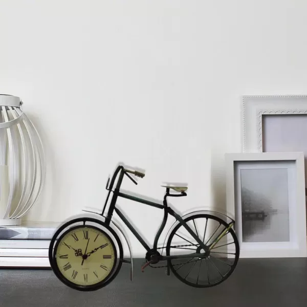 Benzara Cycle Shaped Multi-Color Metal Analog Display Table Clock