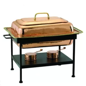 Old Dutch 8 qt. 23 in. x 13 in. x 19 in. Rectangular Decor Copper over Stainless Steel Chafing Dish