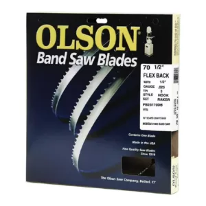 Olson Saw 70-1/2 in. L x 1/2 in. with 3 TPI High Carbon Steel with Hardened Edges Band Saw Blade