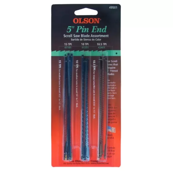 Olson Saw #3/0 x 5 in. L 61 TPI Plain End High Carbon Steel Jewelers Saw Blade (144-Pack)