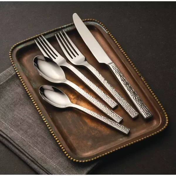 Oneida Chef's Table Hammered 18/0 Stainless Steel European Dinner Forks (Set of 12)
