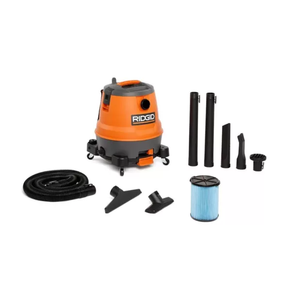 RIDGID 12 Gal. 6.5-Peak HP Motor-On-Bottom Wet/Dry Shop Vacuum with Fine Dust Filter, Hose and Accessories