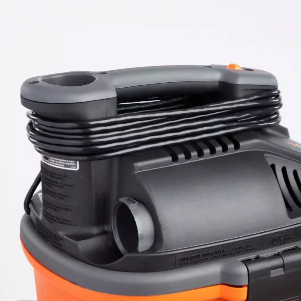 RIDGID 4 Gal. 5.0-Peak HP Portable Wet/Dry Shop Vacuum with Filter, Dust Bag, Locking Hose and Car Nozzle