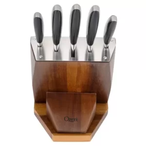 Ozeri 6-Piece Japanese Stainless Steel Knife Block Set with Rotating Knife Block and Tablet Holder