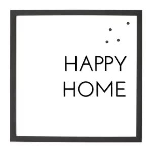 Petal Lane Happy Home with Raised Letters Magnet Board, Ebony Frame, Magnetic Memo Board