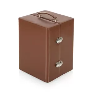 Picnic Time Manhattan Cocktail Case - Mahogany Brown with Tan Accents