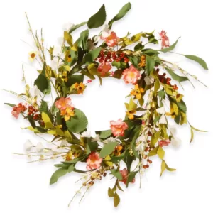 National Tree Company 22 in. Flower Wreath