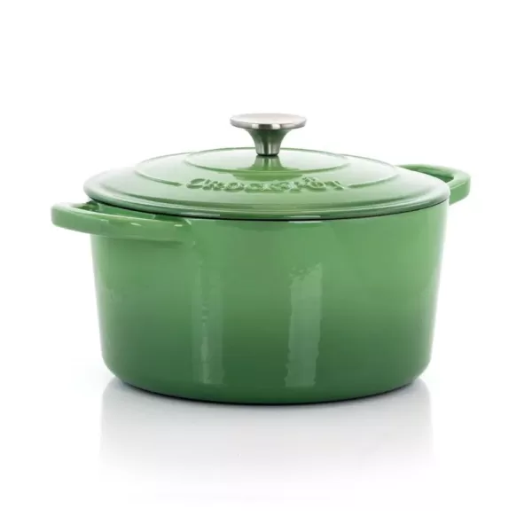 Crock-Pot Artisan 5 qt. Round Cast Iron Nonstick Dutch Oven in Pistachio Green with Lid