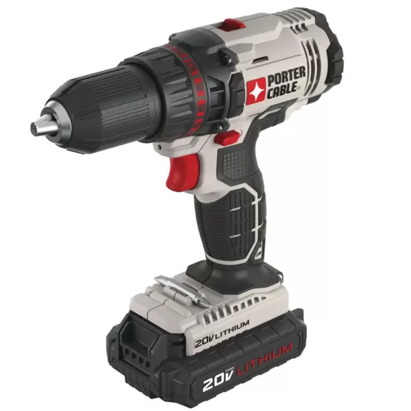 Porter-Cable 20-Volt MAX Lithium-Ion Cordless 1/2 in. Drill/Driver with 2 Batteries 1.3 Ah and Charger