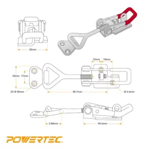 POWERTEC 400 lbs. Pull-Action Latch Toggle Clamp (4-Pack)