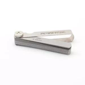 POWERTEC 32-Blade 0.0015-0.035 in. Feeler Gauge Dual Marked Imperial and Metric Measuring Tool