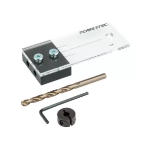 POWERTEC 1/4 in. Dowel Drilling Jig with Cobalt M-35 Drill Bit and Split Ring Stop Collar