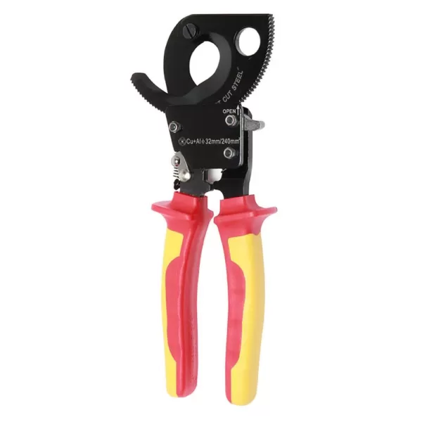 Pro'sKit 9.4 in. VDE 1000-Volt Insulated Ratchet Cable Cutter