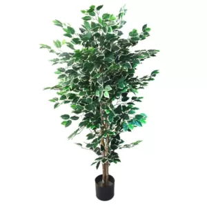 Pure Garden 5 ft. Tall Artificial Topiary Ficus Tree