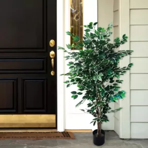 Pure Garden 5 ft. Tall Artificial Topiary Ficus Tree