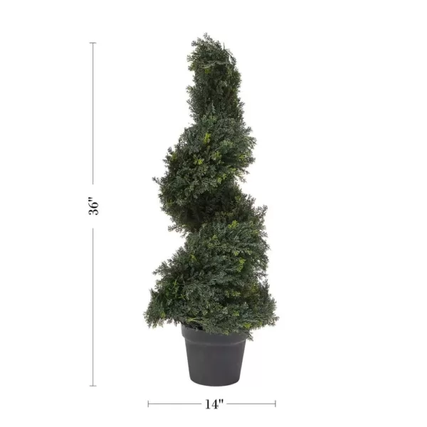 Pure Garden 36 in. Artificial Cypress Spiral Topiary