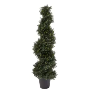 Pure Garden 48 in. Artificial Cypress Spiral Topiary