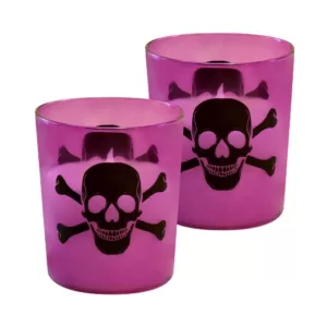 LUMABASE Skull and Crossbones Battery Operated LED Candles (2-Count)