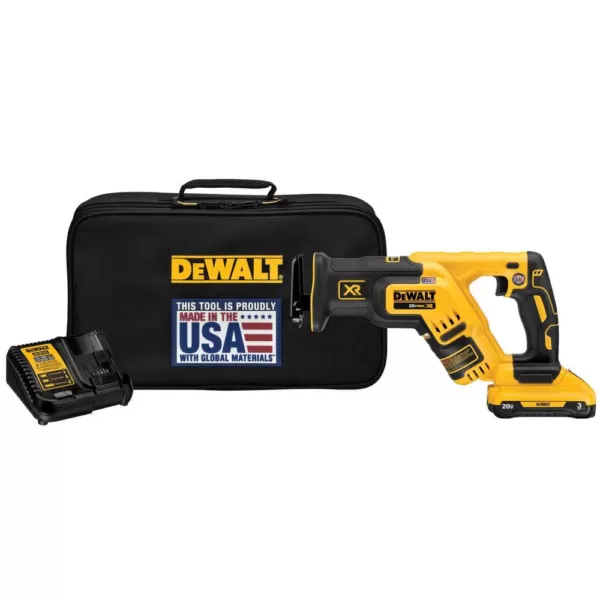 DEWALT 20-Volt MAX XR Cordless Brushless Compact Reciprocating Saw with (1) 20-Volt Battery 3.0Ah & Charger