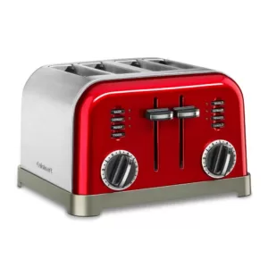 Cuisinart Classic Series 4-Slice Red Wide Slot Toaster with Crumb Tray