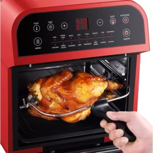 GoWISE USA 1600 W Red Rotisserie Oven and 12.7 Qt. Electric Air Fryer