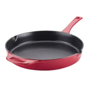 Rachael Ray Create Delicious 12 in. Cast Iron Nonstick Skillet in Red Shimmer