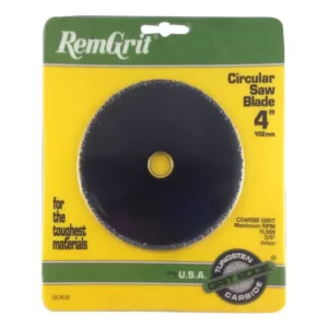 RemGrit 4 in. Diameter 5/8 in. Arbor Coarse Grit Carbide Grit Circular Saw Blade