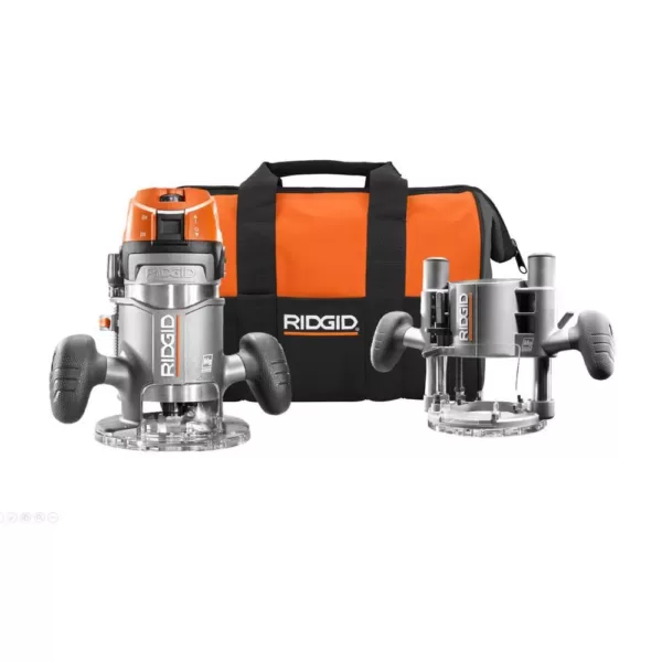 RIDGID 11 Amp 2 HP 1/2 in. Heavy-Duty Fixed and Plunge Base Corded Router