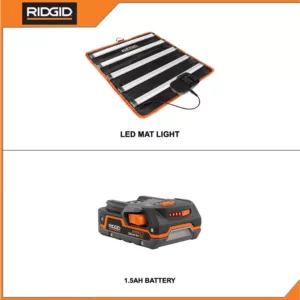 RIDGID 18-Volt Cordless LED Mat Light with 1.5 Ah Lithium-Ion Battery