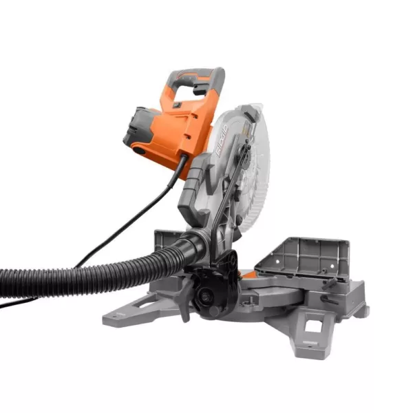 RIDGID 15 Amp 10 in. Dual Miter Saw with LED Cut Line Indicator and Professional Compact Miter Saw Stand