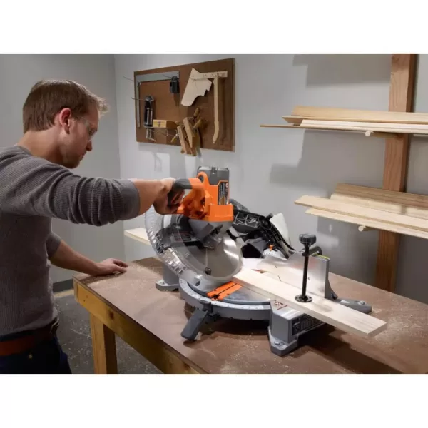 RIDGID 15 Amp Corded 12 in. Dual Bevel Miter Saw with LED