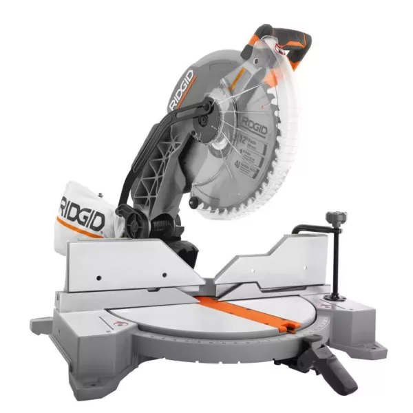 RIDGID 15 Amp Corded 12 in. Dual Bevel Miter Saw with LED with Universal Mobile Miter Saw Stand with Mounting Braces