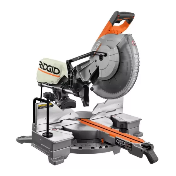 RIDGID 15 Amp Corded 12 in. Dual Bevel Sliding Miter Saw with Universal Mobile Miter Saw Stand with Mounting Braces