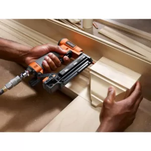 RIDGID 23-Gauge 1-3/8 in. Headless Pin Nailer with Dry-Fire Lockout with 1/4 in. 50 ft. Lay Flat Air Hose